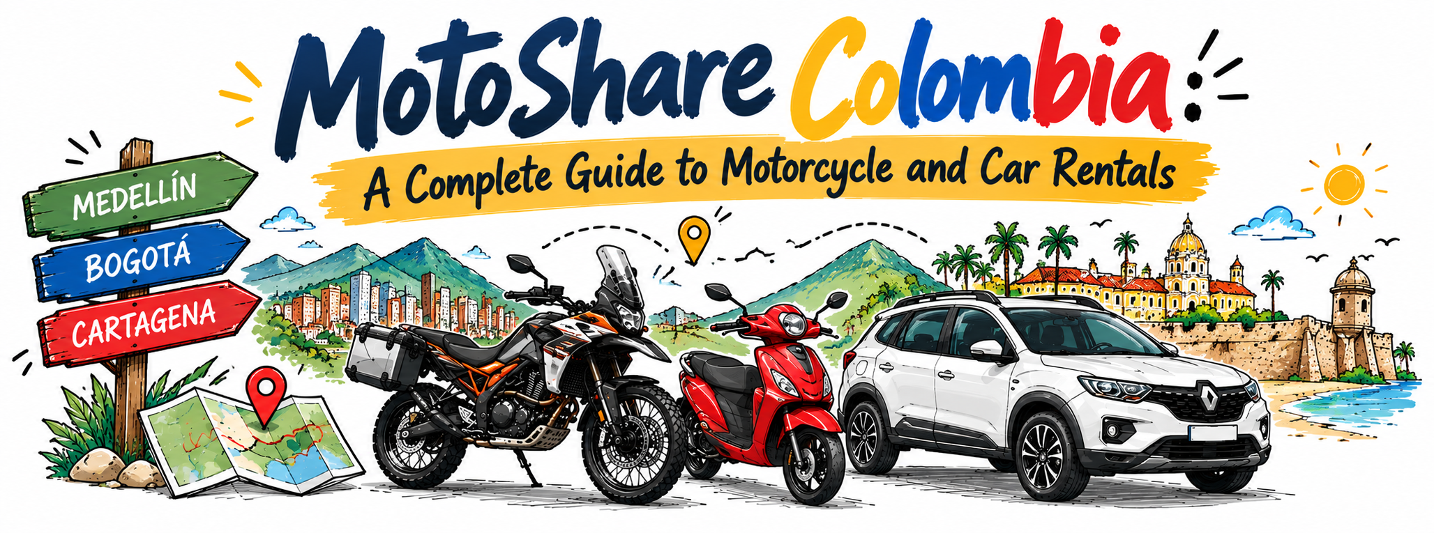 MotoShare Colombia: Your Guide to Renting Bikes, Scooters, and Cars
